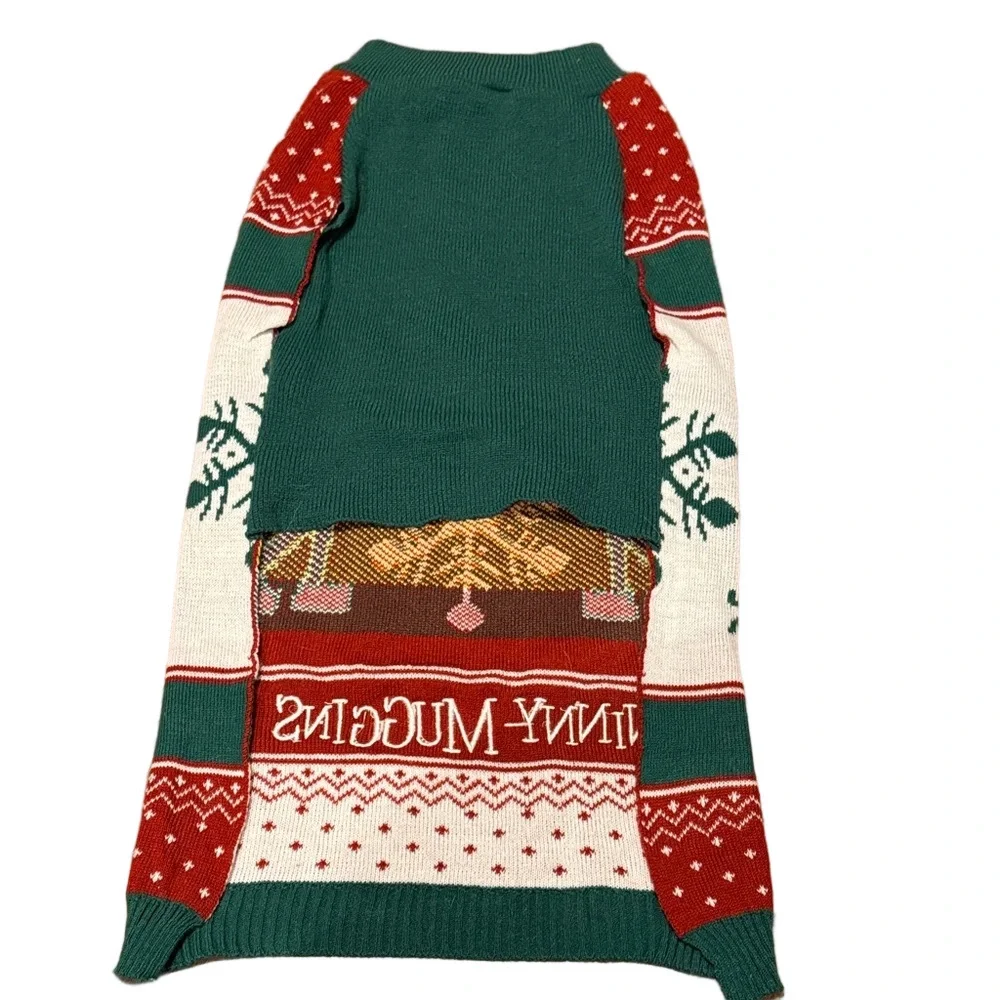 ELF Red and Green Holiday Dog Sweater Cotton Headed Ninny Muggins
